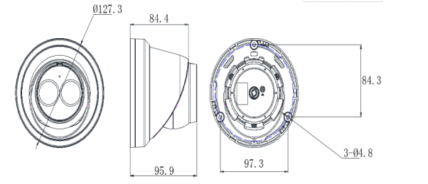 200万1/2.7”CMOS ICR日夜型音频半球型网络摄像机DS-2CD3325F(D)-I(S)(图1)