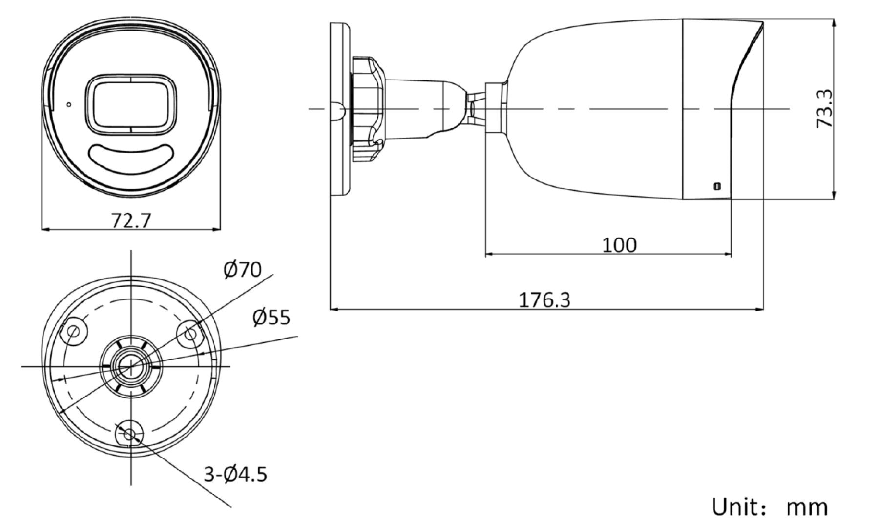 300万1/2.7CMOS PoE筒型网络摄像机DS-IPC-K23H-I(/POE)(图1)