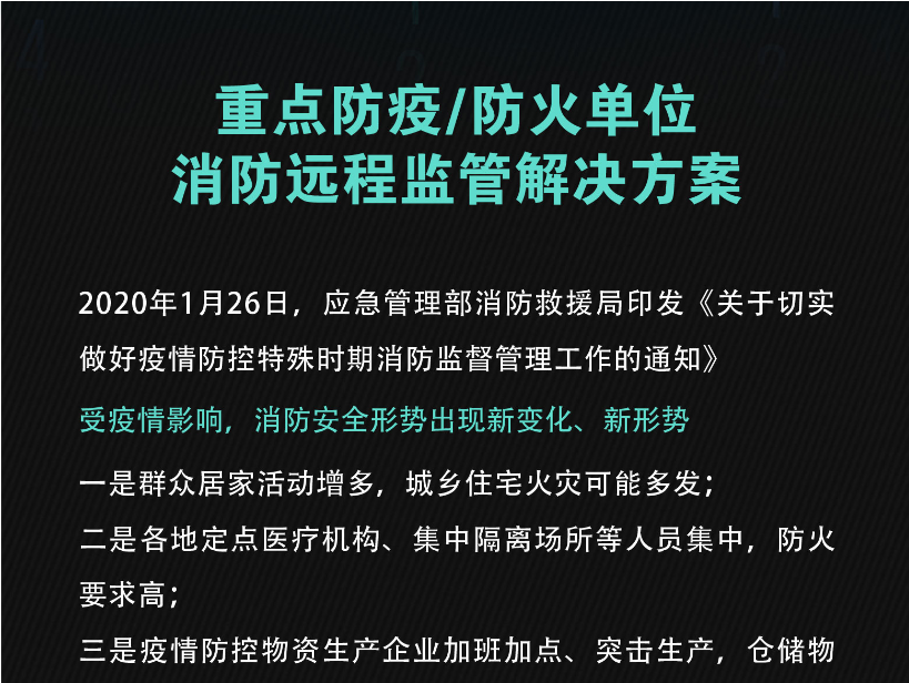 重点防疫/防火单位消防远程监管解决方案(图1)